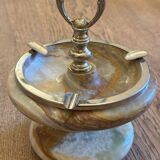 Brass and Onyx Ashtray