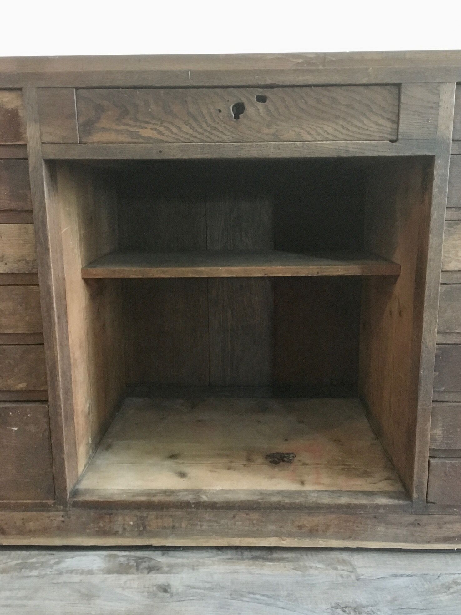 Wooden workshop counter