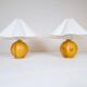 Sculptural modern table lamps from the mid-century in solid pine, Sweden, 1970s.