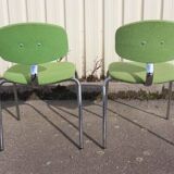 Set of 4 1970s Strafor-steelcase chairs