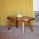 Brutalist coffee table made of elm burl, interior decor, living room table.