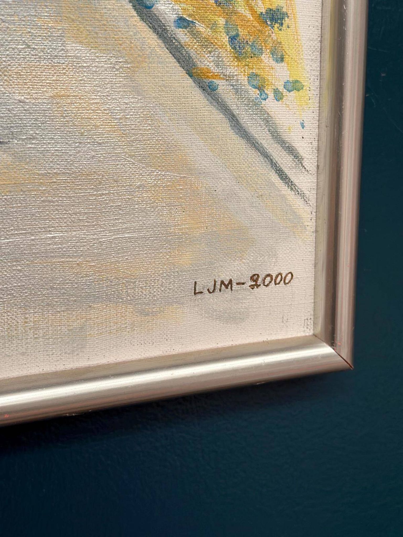 Original Swedish Oil On Canvas – “Landscape” By Lena Jenny Malmajo – Dated 2000 – Vintage & Framed