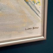 Original Swedish Oil On Canvas – “Landscape” By Lena Jenny Malmajo – Dated 2000 – Vintage & Framed