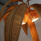 "Palm/coconut tree" floor lamp in rattan