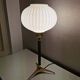 Mid Century tripod table lamp with pleated glass shade