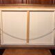 Oil on canvas john luini marine view boats + golden frame
