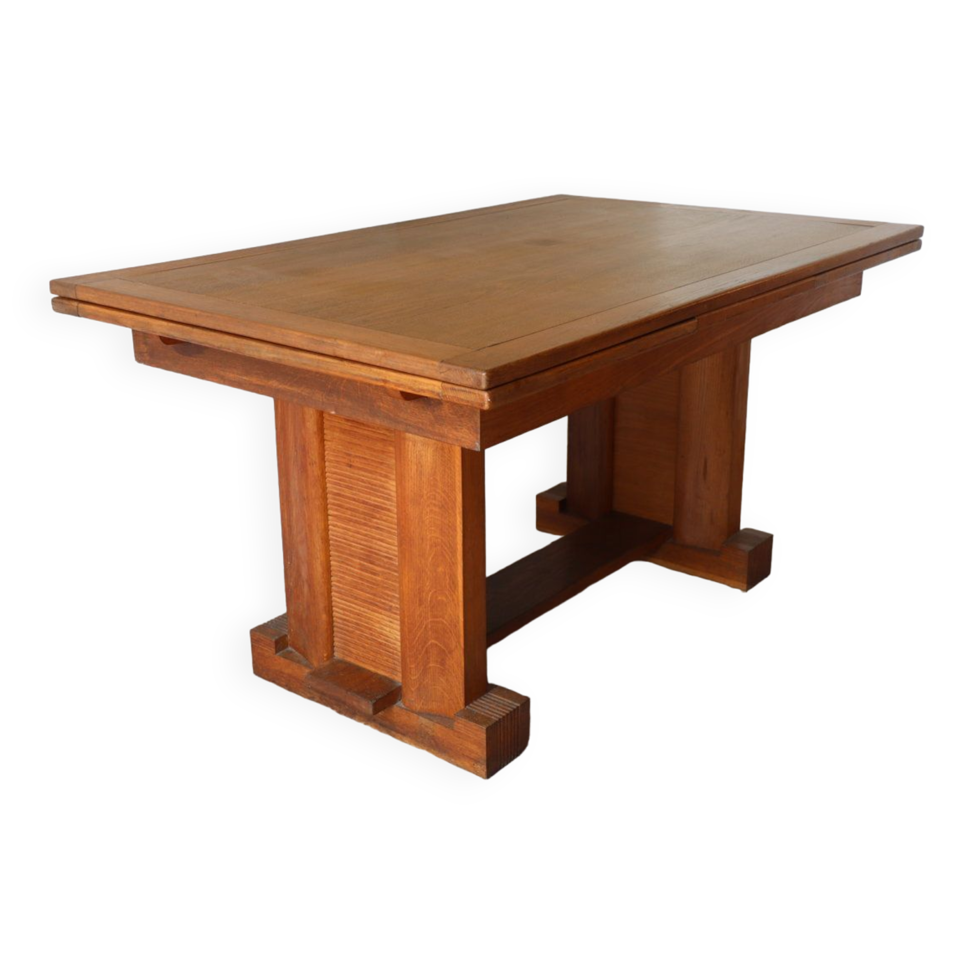 Table de repas moderniste en chêne massif, 1940