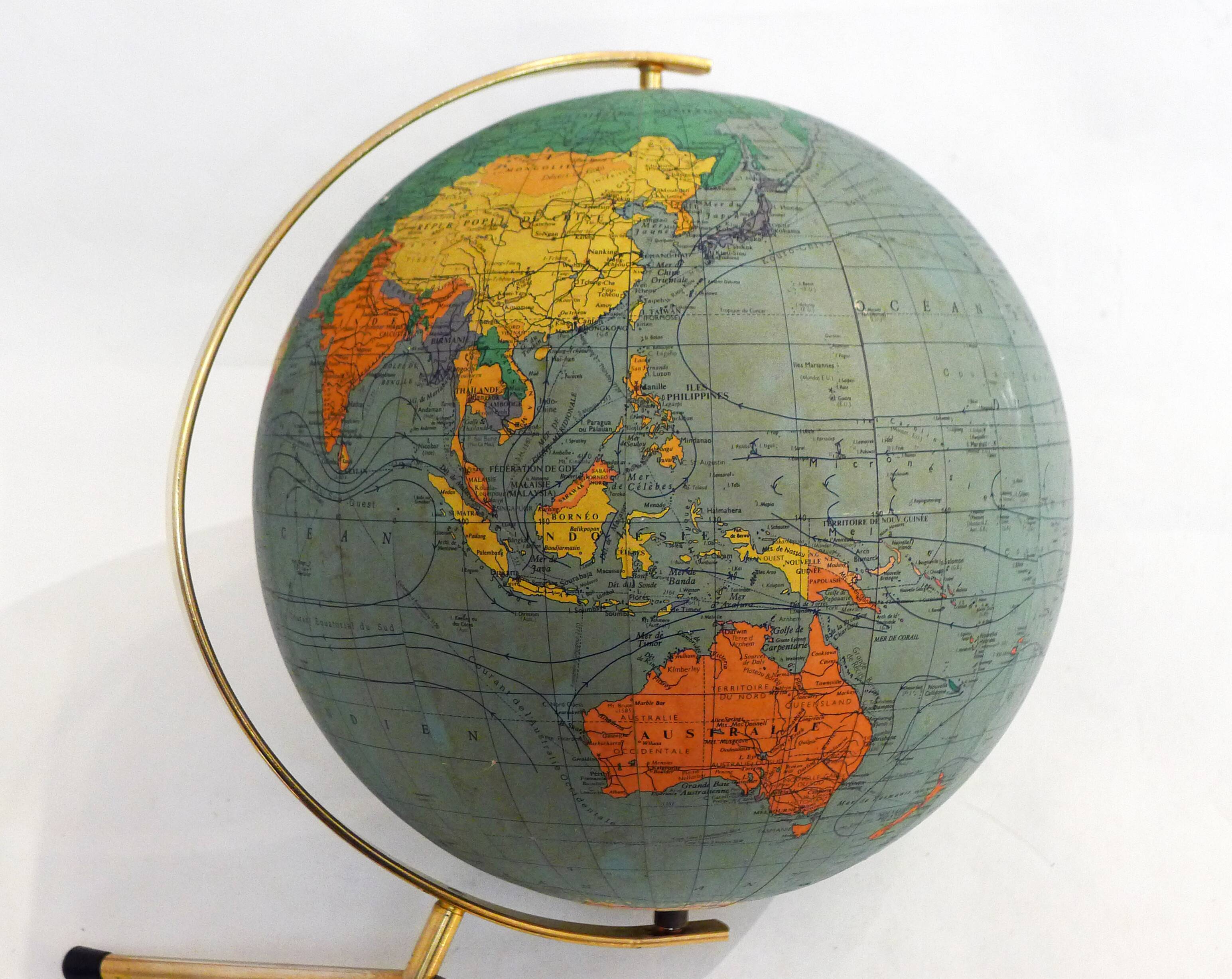 Tripod terrestrial globe 1960'