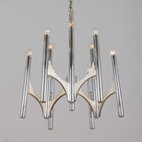 Italian chrome chandelier from Sciolari pendant lamp, 1970