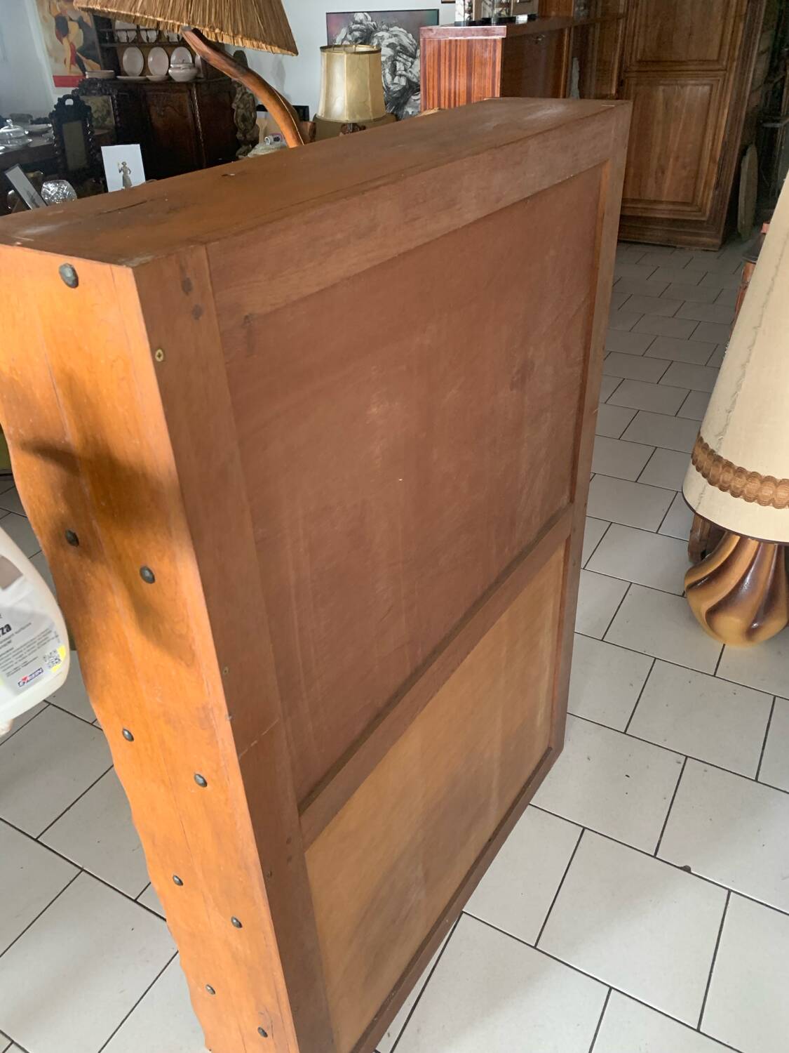 Vintage brutalist oak bookcase