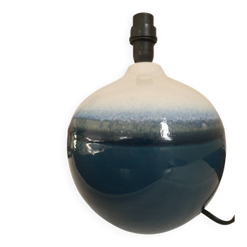 Pied de lampe en céramique bleu sphérique