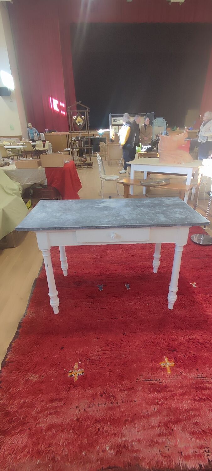 Table de fleuriste zinc meuble de métier