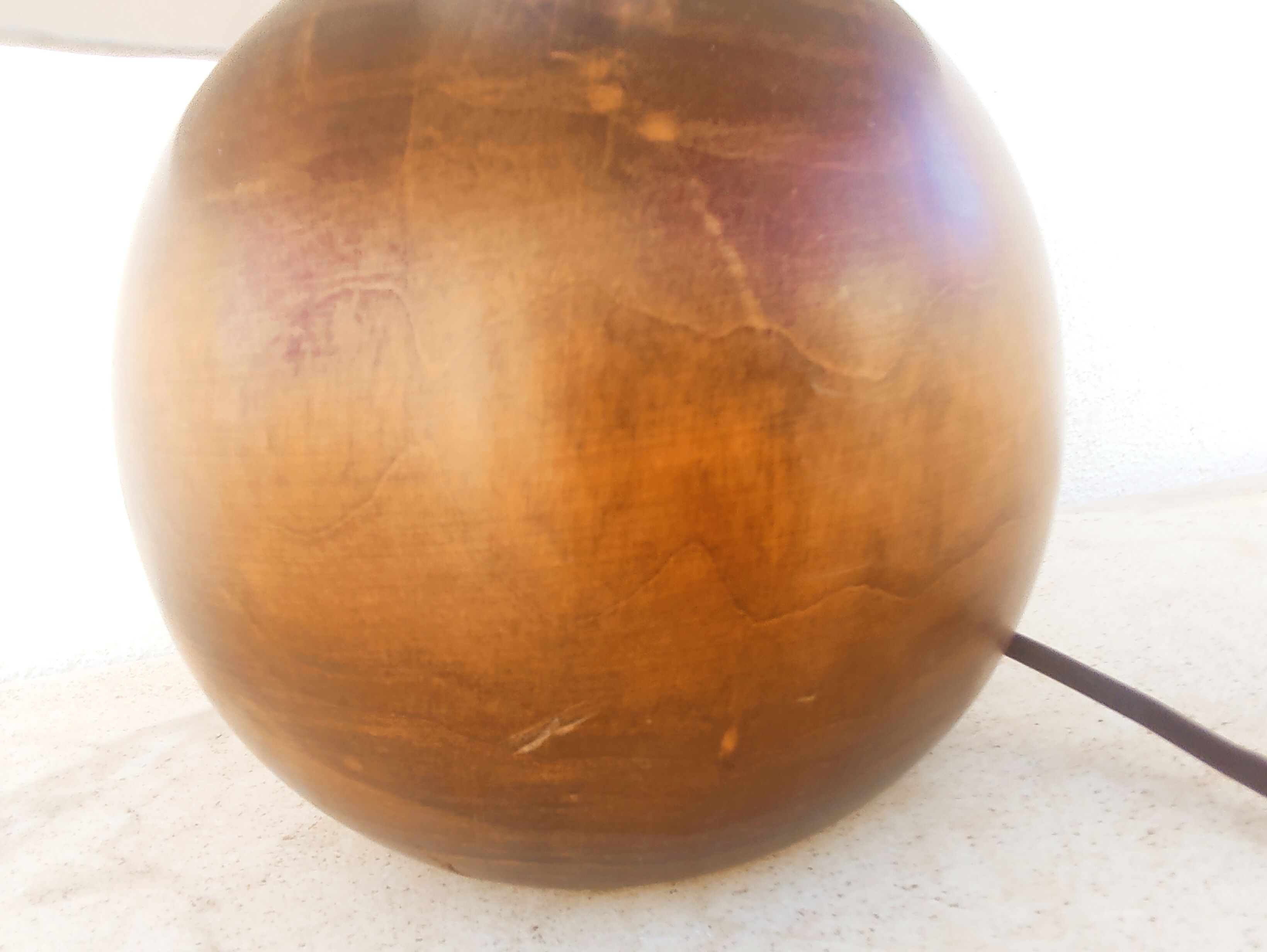 Wooden ball lamp