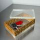 Lucite & rattan vanity box, Christian Dior style, 1970s