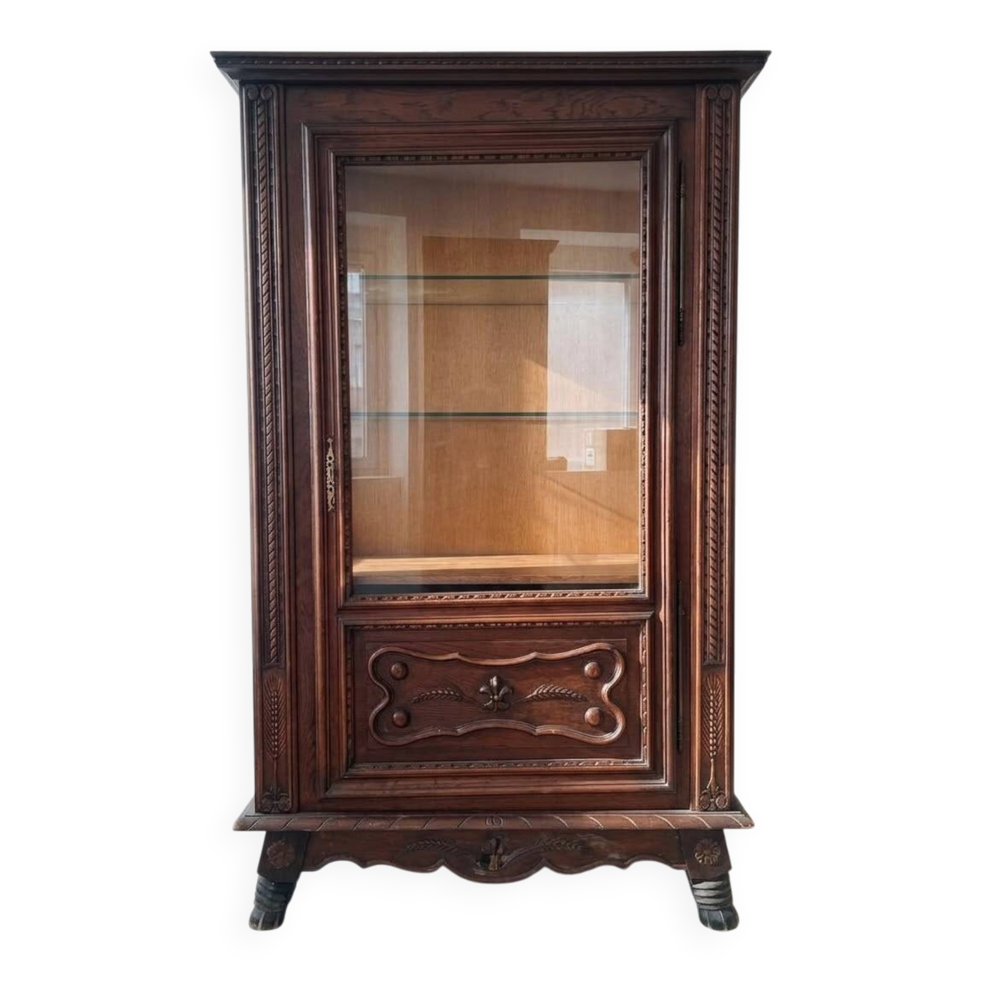 Antique wooden display cabinet