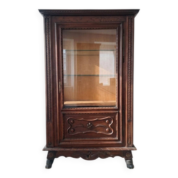 Meuble vitrine ancien en bois