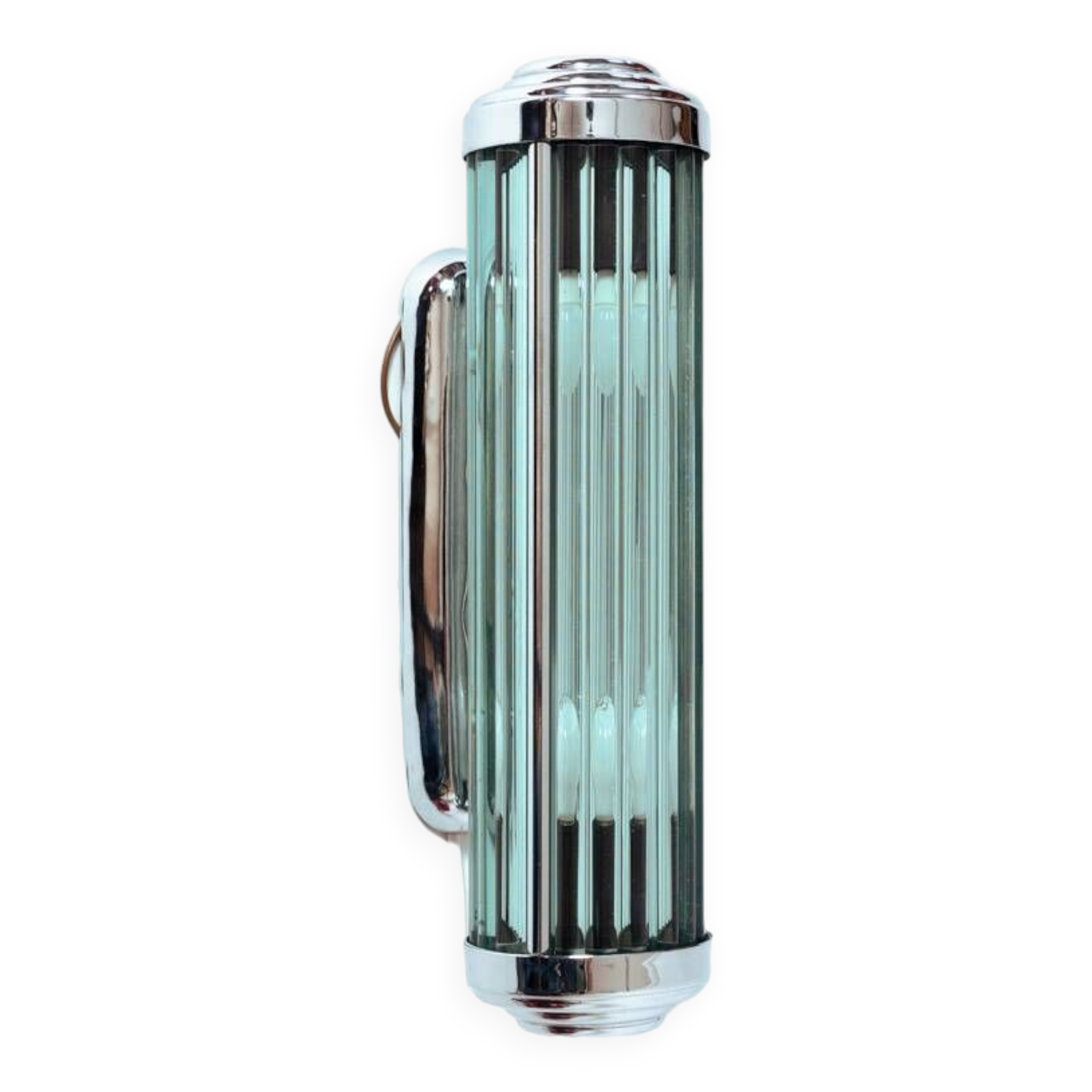 Applique murale Art déco avec tubes en verre, lampe de barbier, années 1930