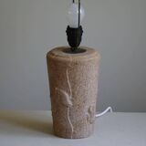 Vintage modern French table lamp in stone with elephant patterns, 1970s.