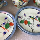Japanese Iridescent Eggshell Porcelain Cups - Hand Painted