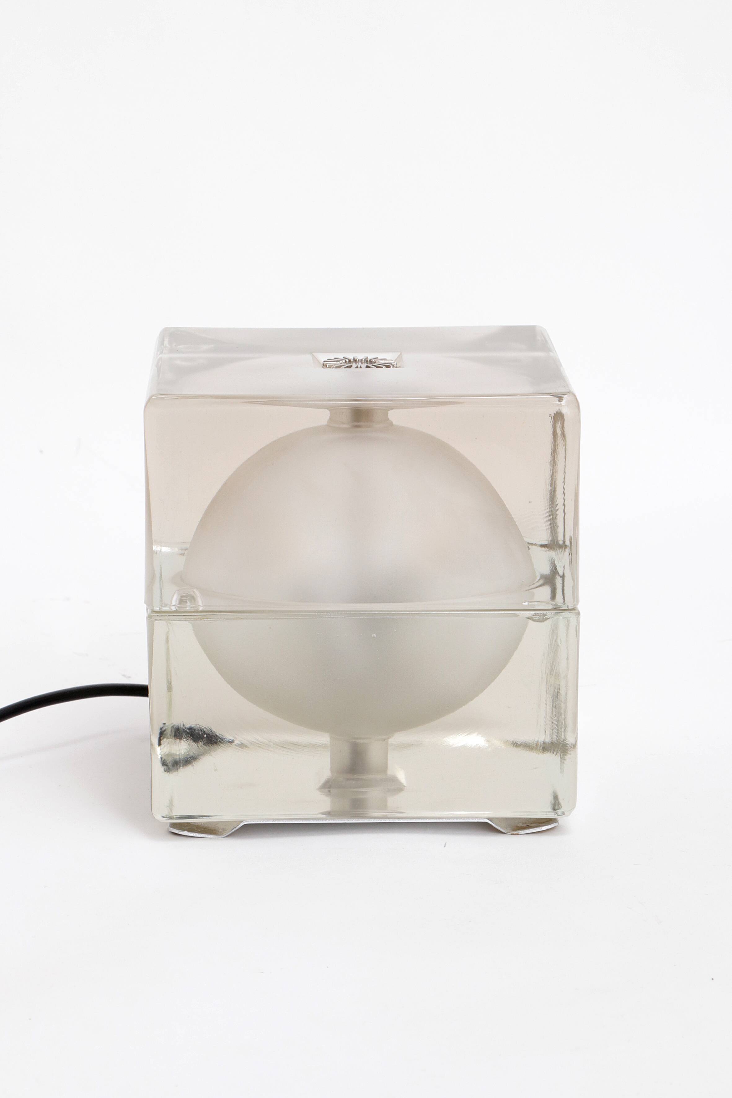 Alessandro Mendini “Cubosfera” Table Lamp Metal Crome Glass 1968 Italy