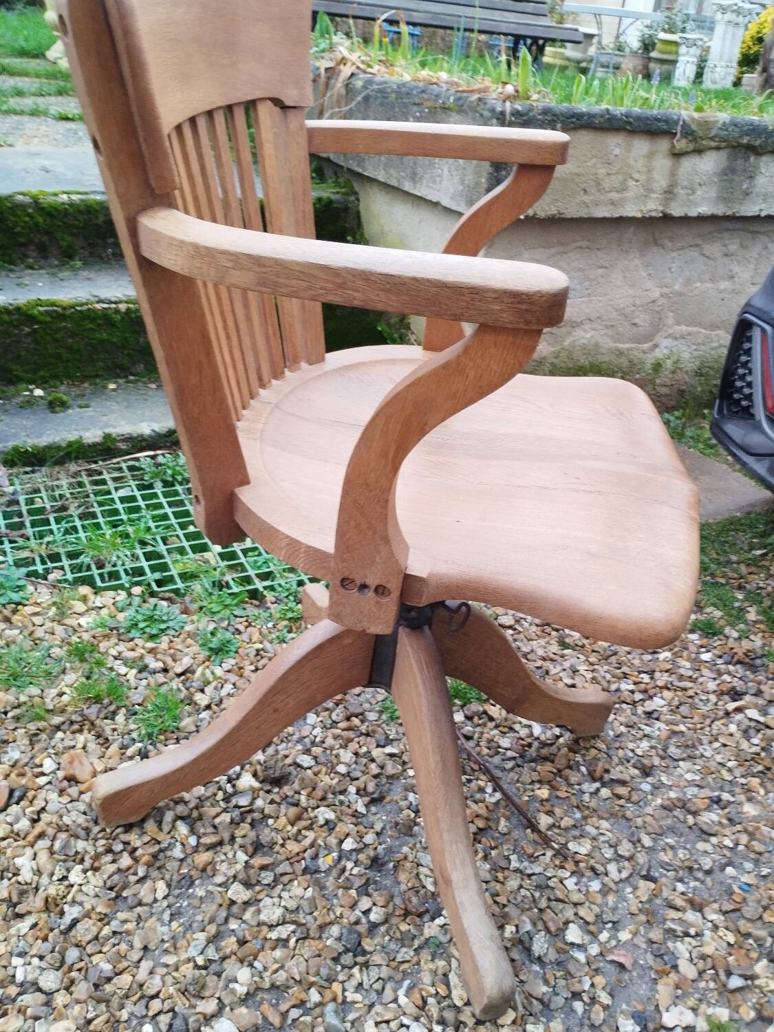 Old wooden desk chair