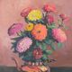Still Life with Flowers Oil painting on panel signed Louis Morel