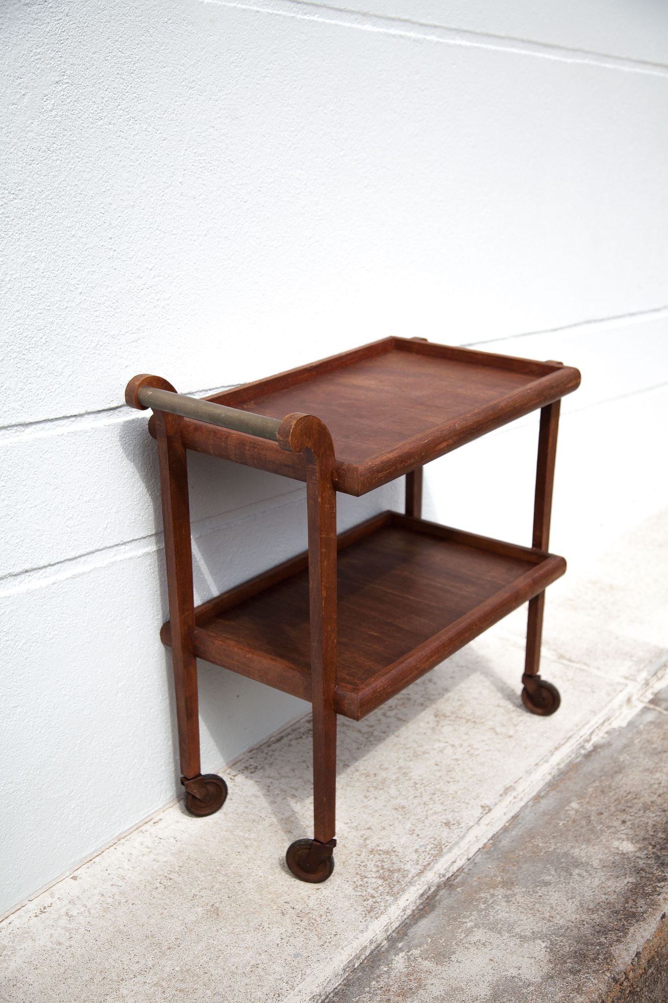 Vintage wood dessert, roller bar, roller table, servant, vintage wood dessert table