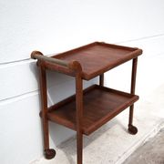 Vintage wood dessert, roller bar, roller table, servant, vintage wood dessert table