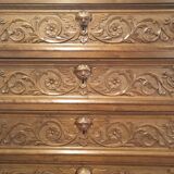 Commode à tiroirs ancienne en noyer italien du XIXe siècle