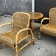 Vintage rattan garden furniture – complete set with sofa and armchairs.