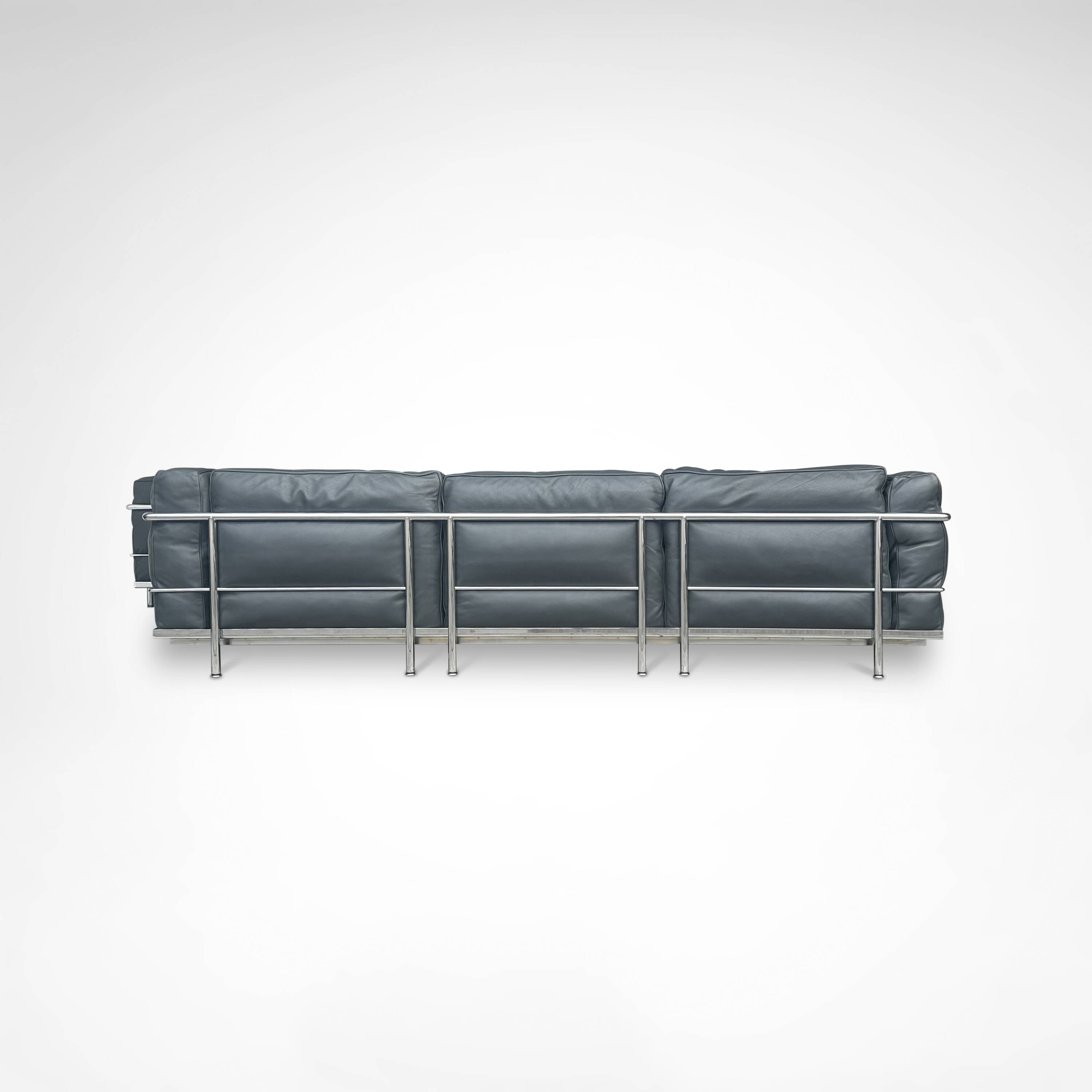 LC3 down cushions Y extra leather 3-seater sofa by Le Corbusier Cassina 90s