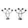 Pair of art deco candle holder in stainless steel 4 flammes, spain, 1970