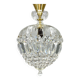 Mid Century Crystal & Brass Chandelier, Czechoslovakia