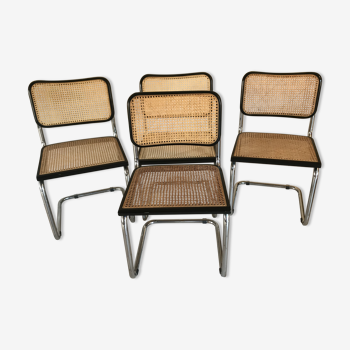 Suite de 4 chaises Marcel Breuer modèle cesca b32