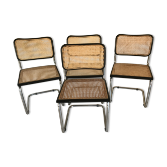 Suite de 4 chaises Marcel Breuer modèle cesca b32