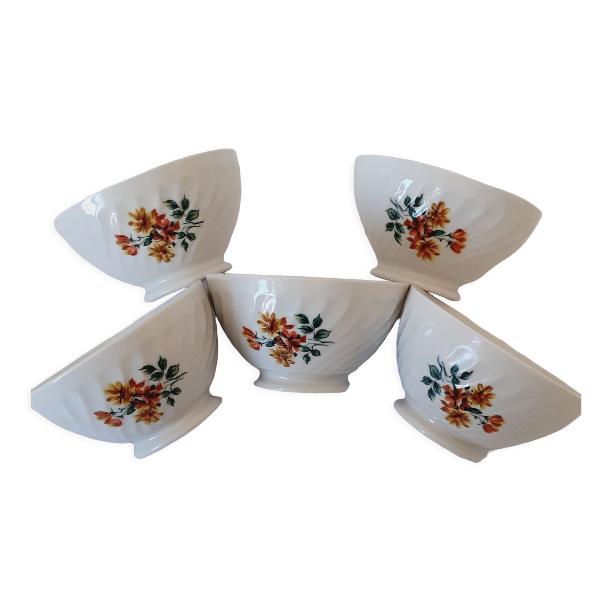 5 coffee bowls Sarreguemines