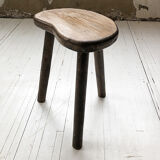 Handcrafted oak bean-shaped stool