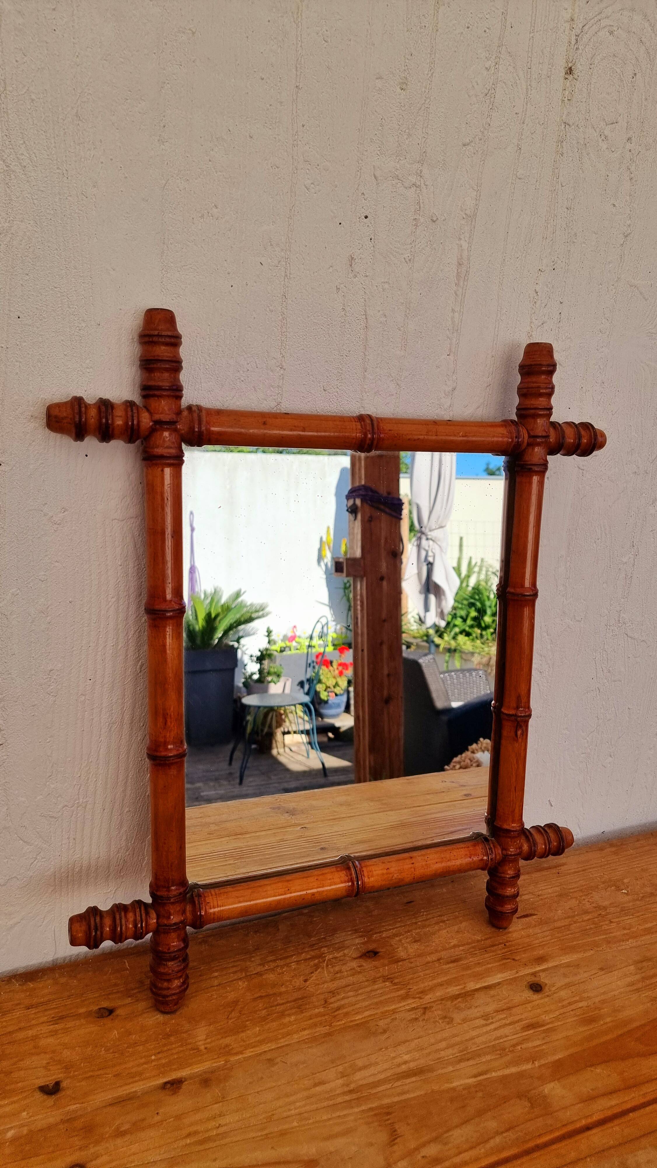 50's bamboo imitation mirror