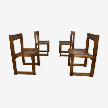 4 chaises en pin