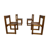 4 chaises en pin