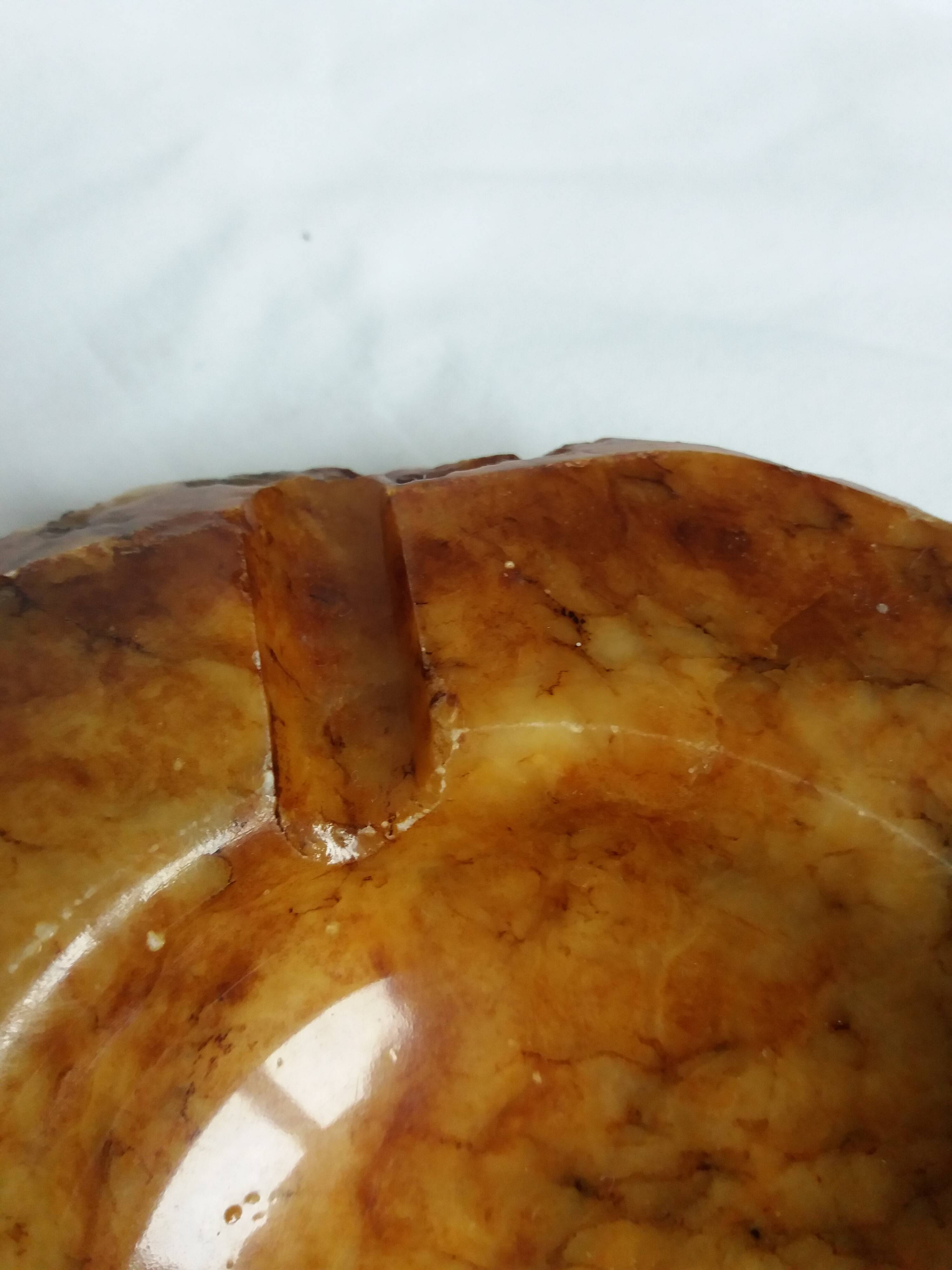 Caramel ocher alabaster ashtray Romano Bianchi Italy