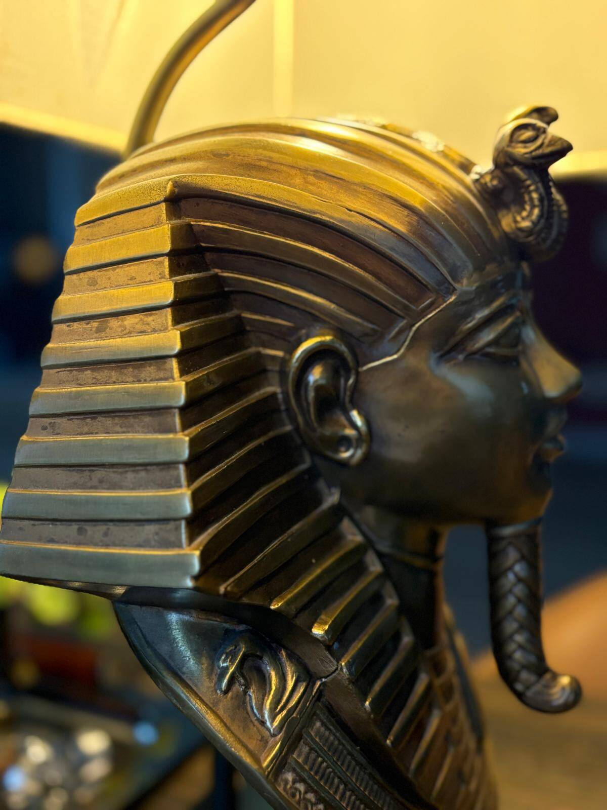 Pharaoh lamp 7 brass marble at Maison Jansen & Deknudt lighting