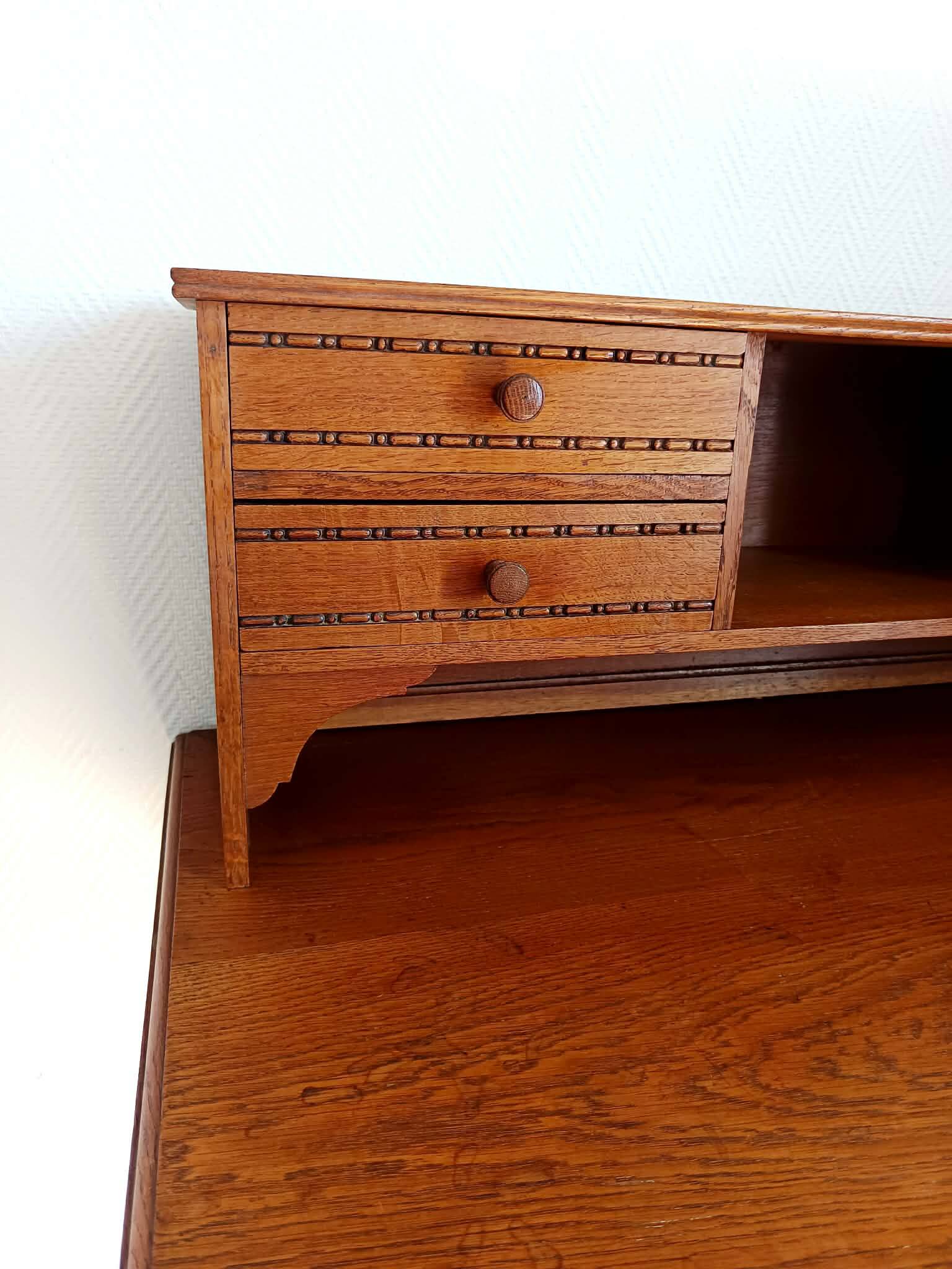 Bureau à gradins art déco chêne clair