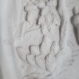 Large Chinese resin dish, carved patterns, signed