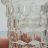 Miniature glass pitcher, geometric transparent