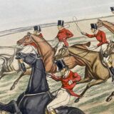 Old English engraving / court hunting