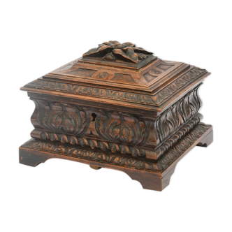 Carved wooden box