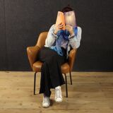 Italian design armchair in faux leather