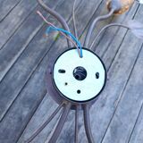 Wrought iron ceiling light with 4 arms & amber tulips | Luce Più Italy