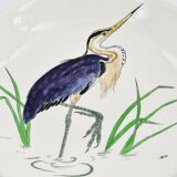Service modèle oiseaux en faïence polychrome Gien peinte à la main